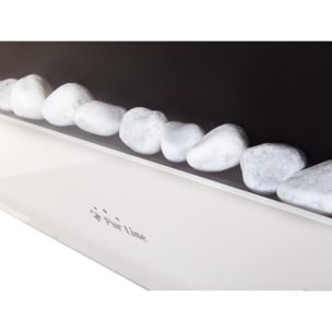 Cheminée électrique en verre trempé effet miroir avec télécommande