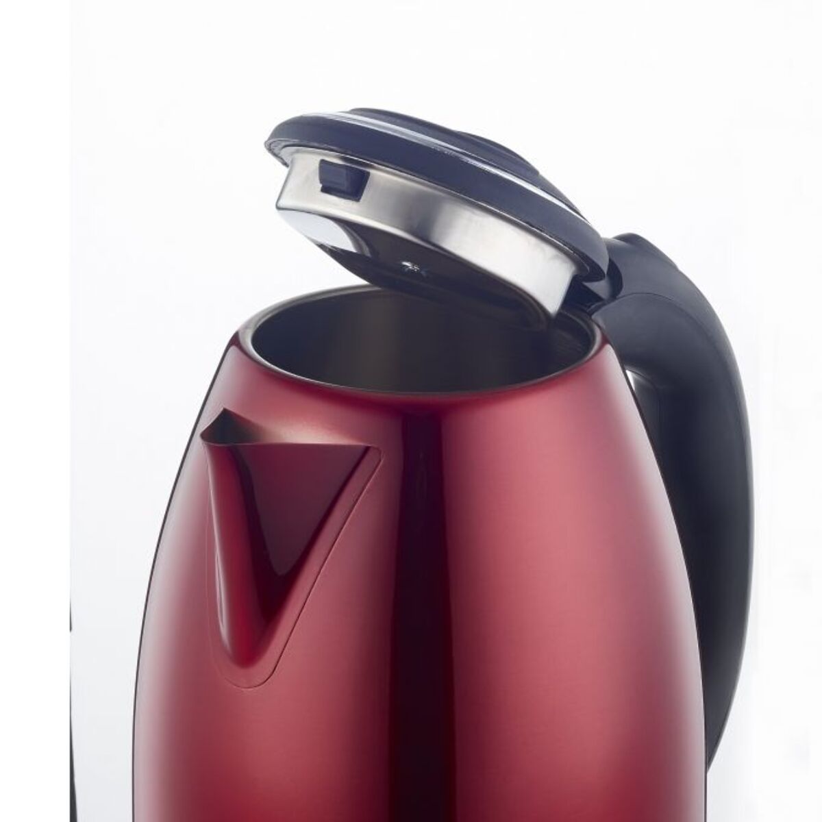 Bouilloire électrique 1.8L inox sans fil rouge Herzberg HG5011-RED