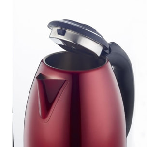 Bouilloire électrique 1.8L inox sans fil rouge Herzberg HG5011-RED