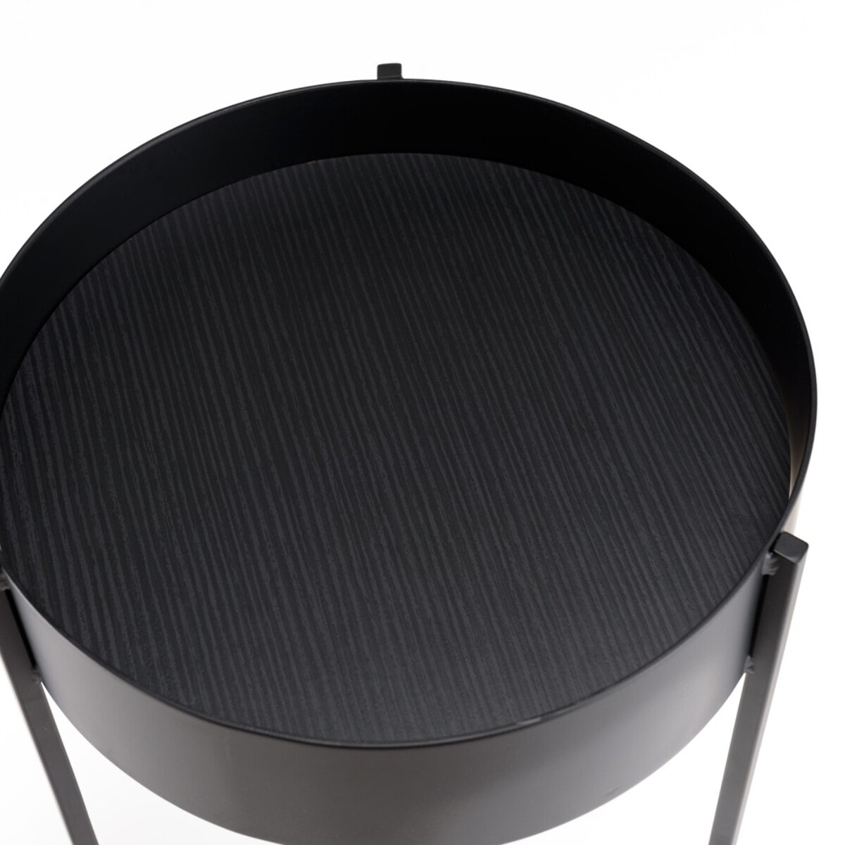 DALY - Selette ronde / porte plantes MM noire piètement métal