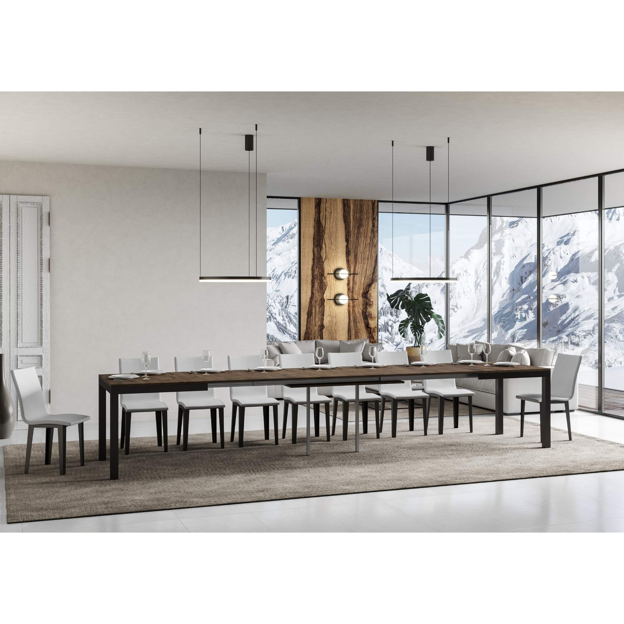 Mesa extensible 90x160/420 cm Everyday Evolution Nogal estructura Antracita