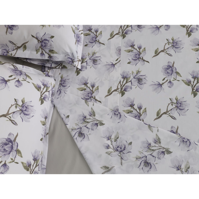 COTONE EGIZIANO Completo letto Magnolie Reverie in Percalle