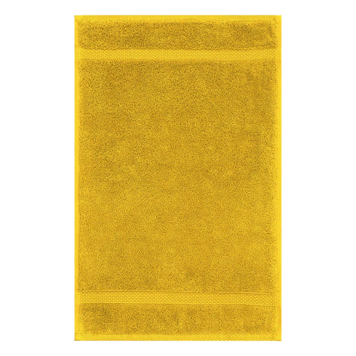 Serviette invites pur coton 550 g/m² uni orange Elea safran