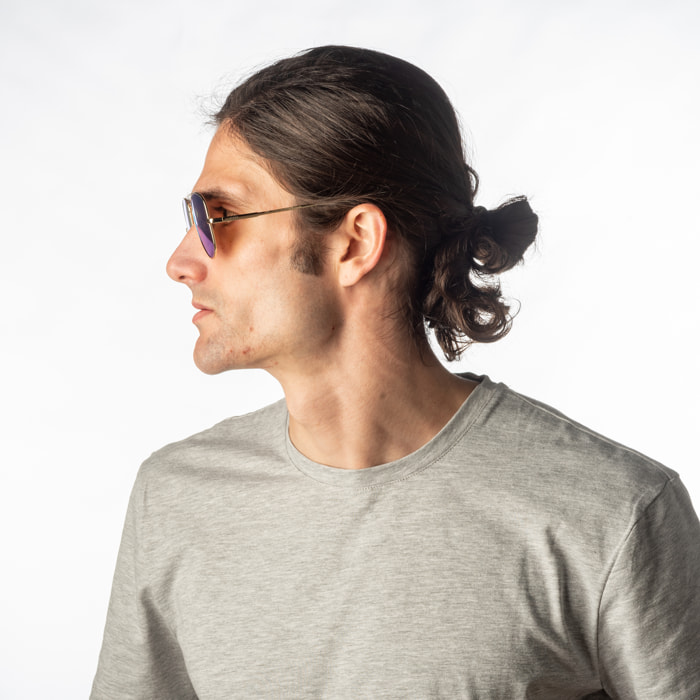 Gafas de sol OCEAN BONILA - Nuevo montura dorado brillante con cielo azul fl