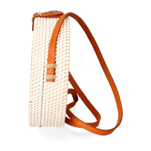 Borsa a tracolla da Donna Jessica in Paglia Intrecciata a mano Prodotto Vegano 20x20x10 cm