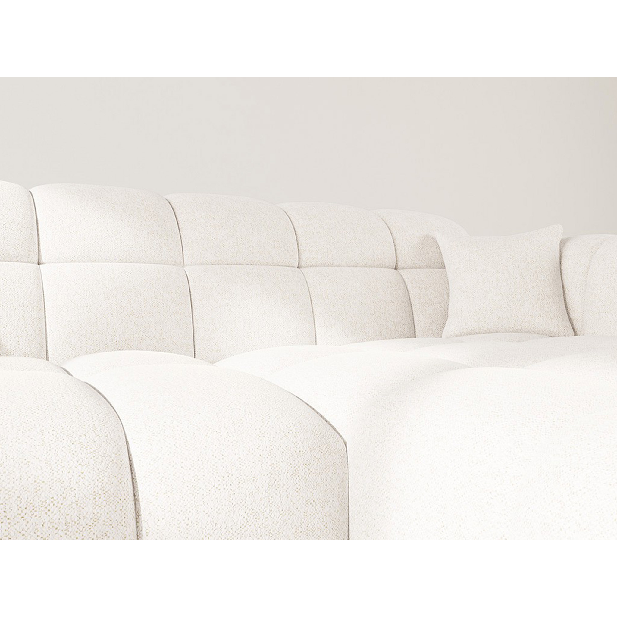 Mini Ray - Canapé d'angle droit 4 places en tissu texturé - Beige