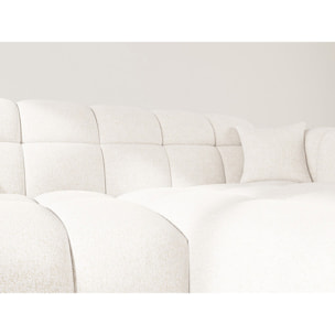 Mini Ray - Canapé d'angle droit 4 places en tissu texturé - Beige