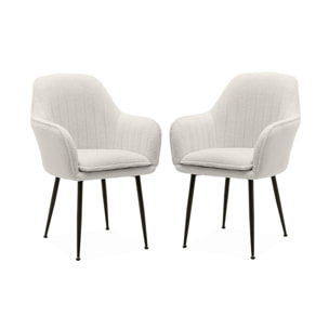 Fauteuil bouclette et pieds métal (lot de 2) SHELLA