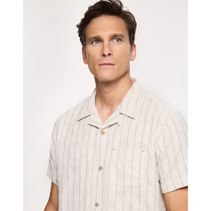 Camisa Calada a Rayas Blanca - Dobine