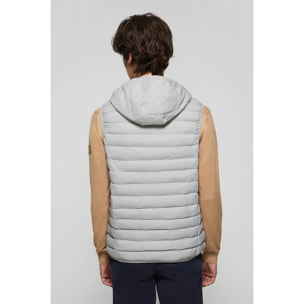 Gilet grigio ultraleggero con cappuccio e particolari Polo Club