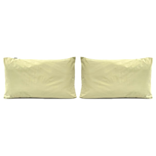 2 taies d'oreiller en 100% percale de coton organic UNI jaune clair