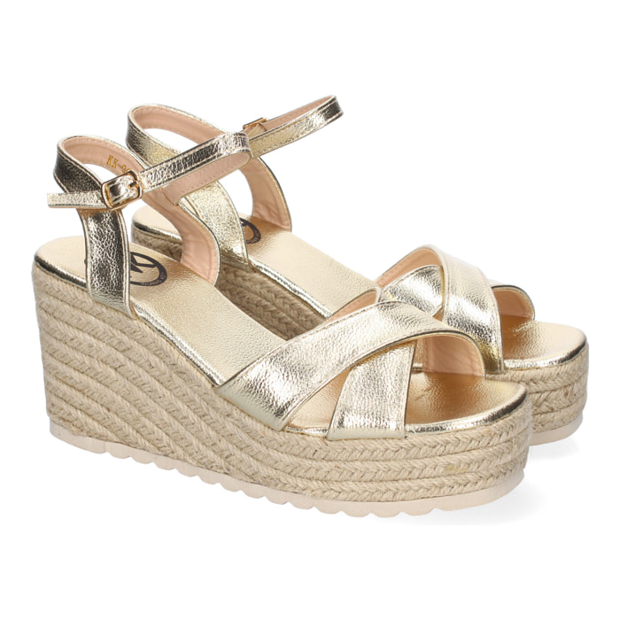 Sandalia de Cuña de Yute para Mujer, Comodas y Elegantes, Diseño Trenzado en la Pala