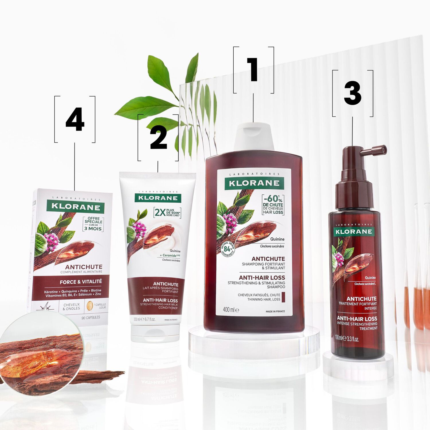 Quinine Bio - Lait Après-shampooing fortifiant Pour Cheveux fatigués et sujets à la chute 200ml
