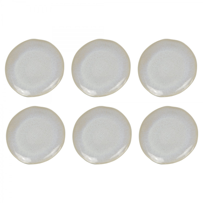 Lot de 6 grandes assiettes, NUAGE
