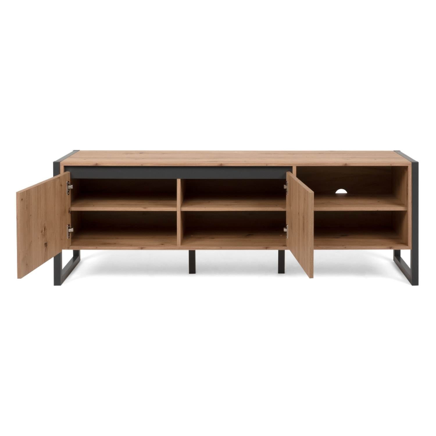 Meuble TV industriel en bois avec placards AUTEL