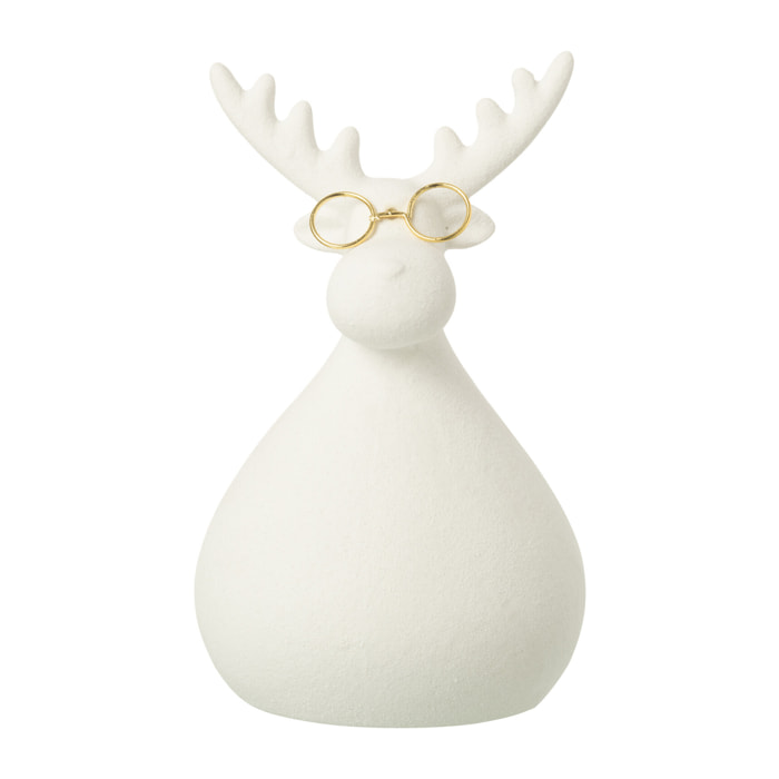 J-Line figurine Renne - porcelaine - blanc/or - medium