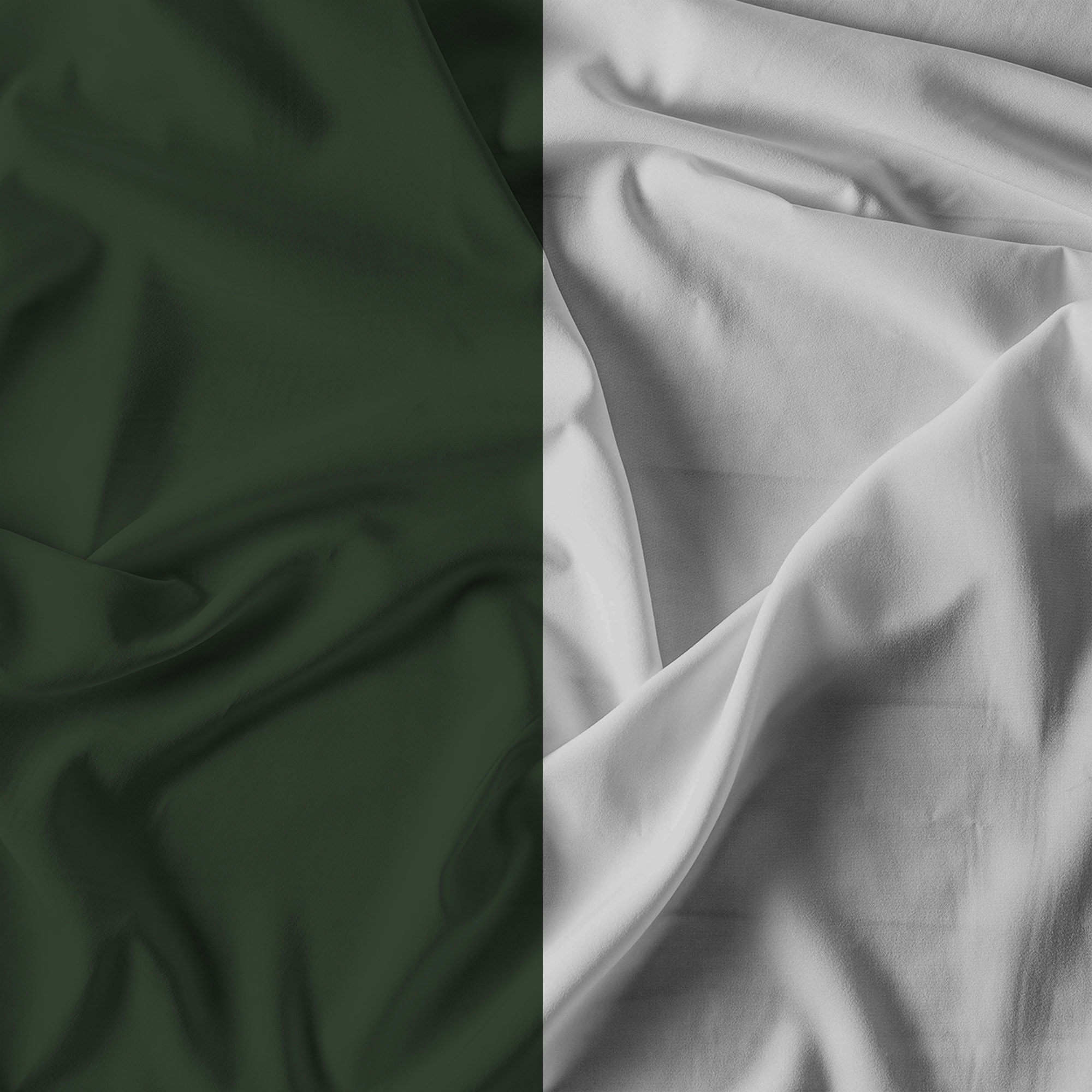 COMPLETO LETTO NATURAL COLOR, 100% Cotone, Made in Italy - VERDE OLIVA/GRIGIO CHIARO