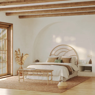 Tête de lit en rotin naturel 140 cm - Séléné