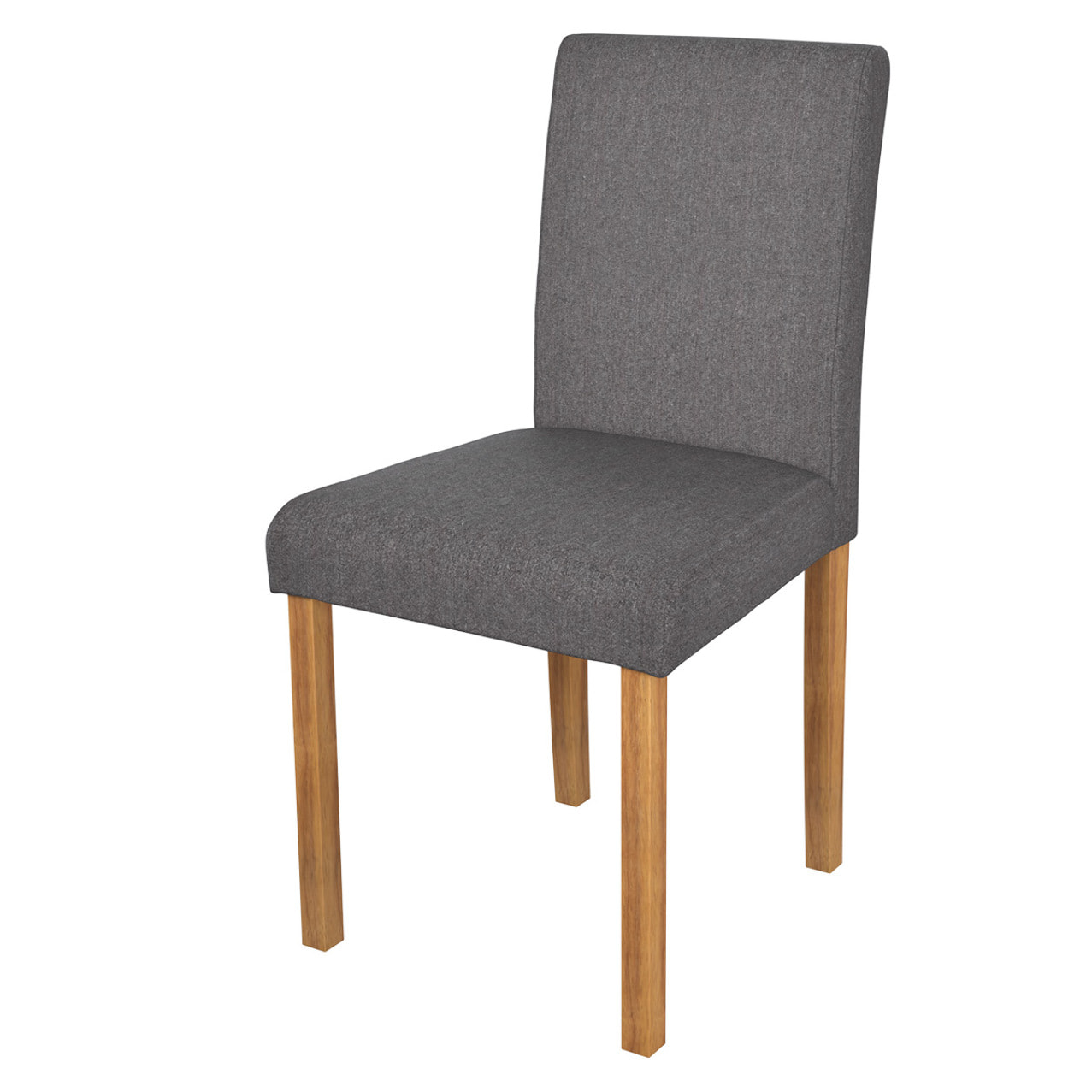 Lot de 2 chaises en tissu gris foncé et pieds en bois d'hévéa - Havane