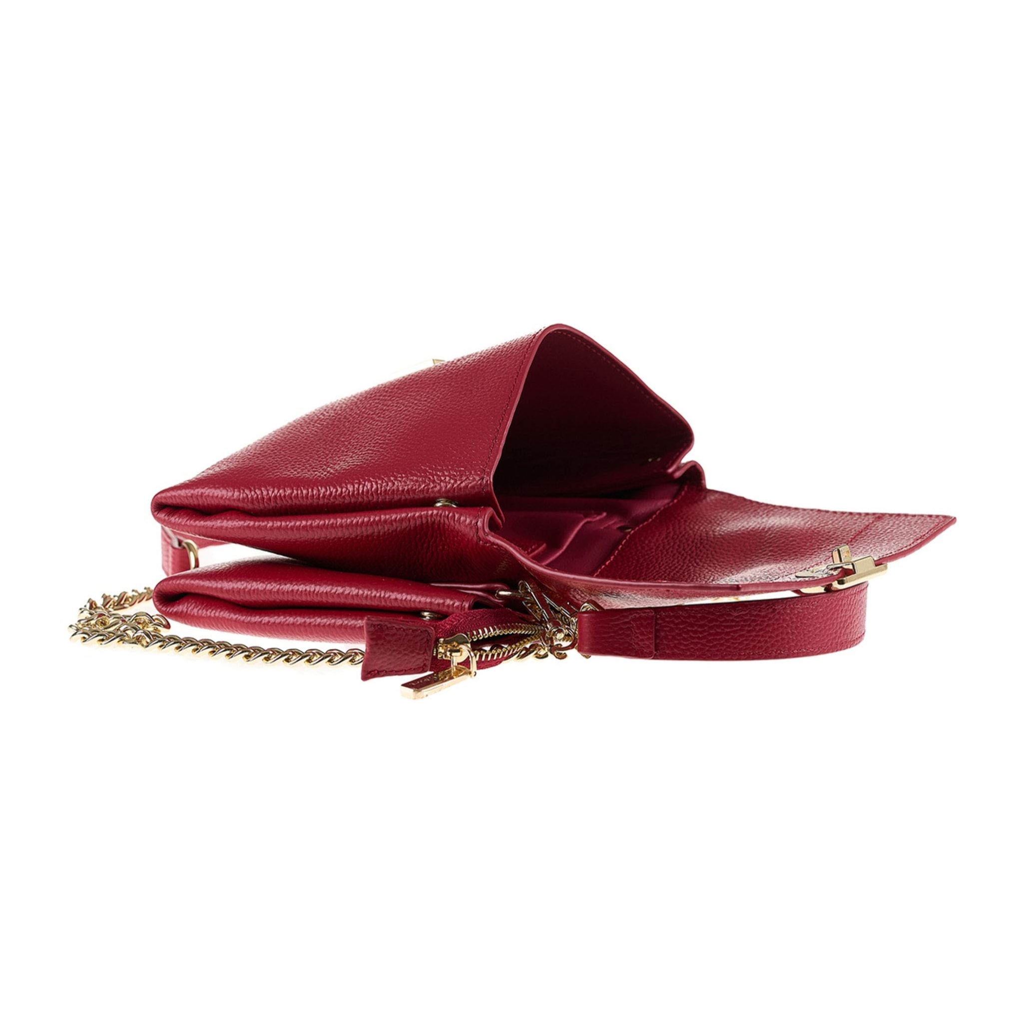 Borsa a spalla da donna Made in Italy - Modello Solara Lux - 100% pelle - 21.0 x 16.0 x 6.5 cm