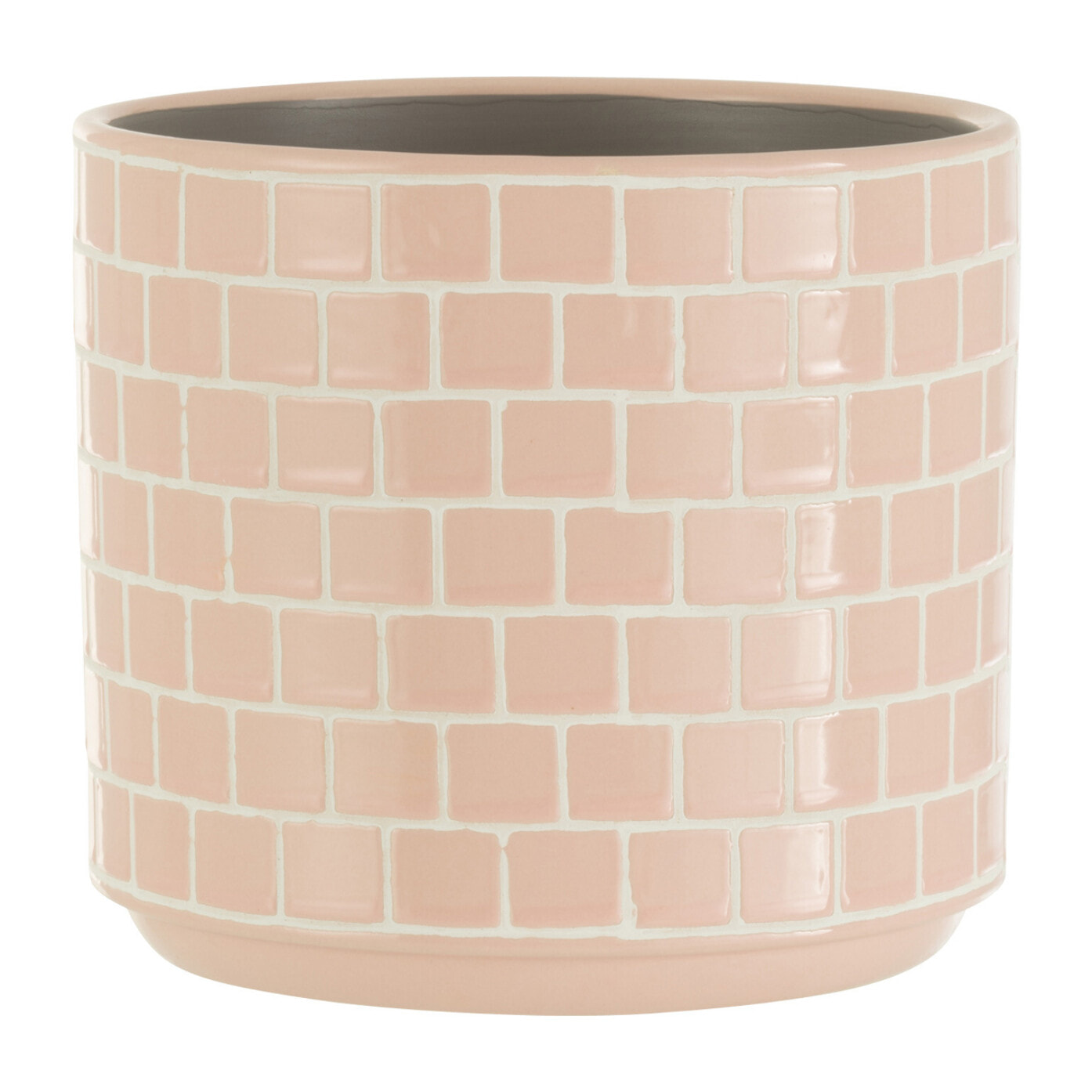 J-Line cache-pot Brillant - céramique - rose - large - Ø 17 cm