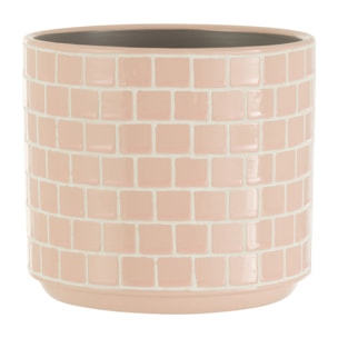J-Line cache-pot Brillant - céramique - rose - large - Ø 17 cm