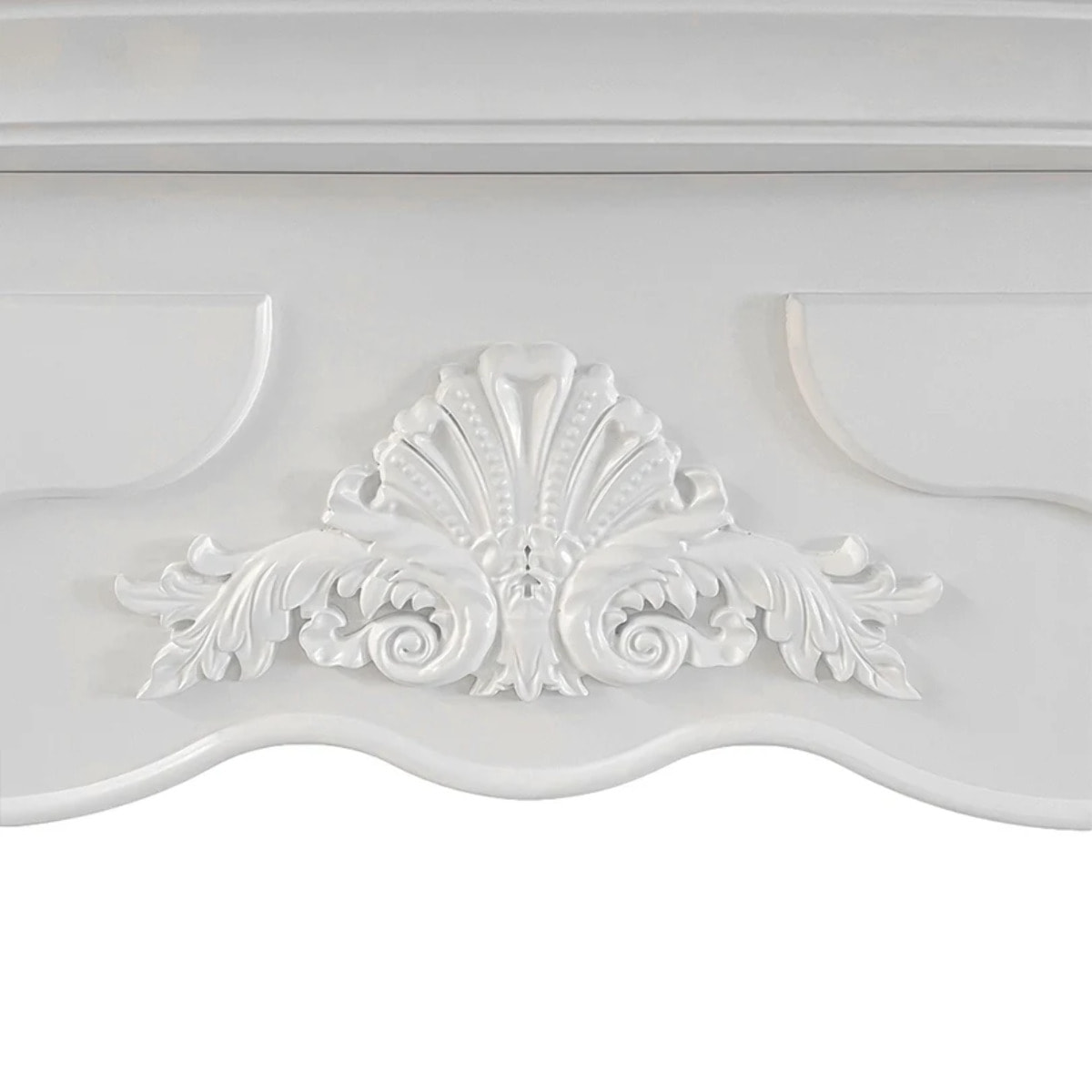 Parigi - Cornice per Camino 123x100x39 cm Rivestimento Decorativo in Legno MDF Bianco