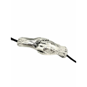 Collar unión plata 925 10µ y cuero negro