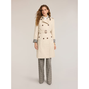 Motivi - Trench cinturato doppiopetto misto cotone - Beige