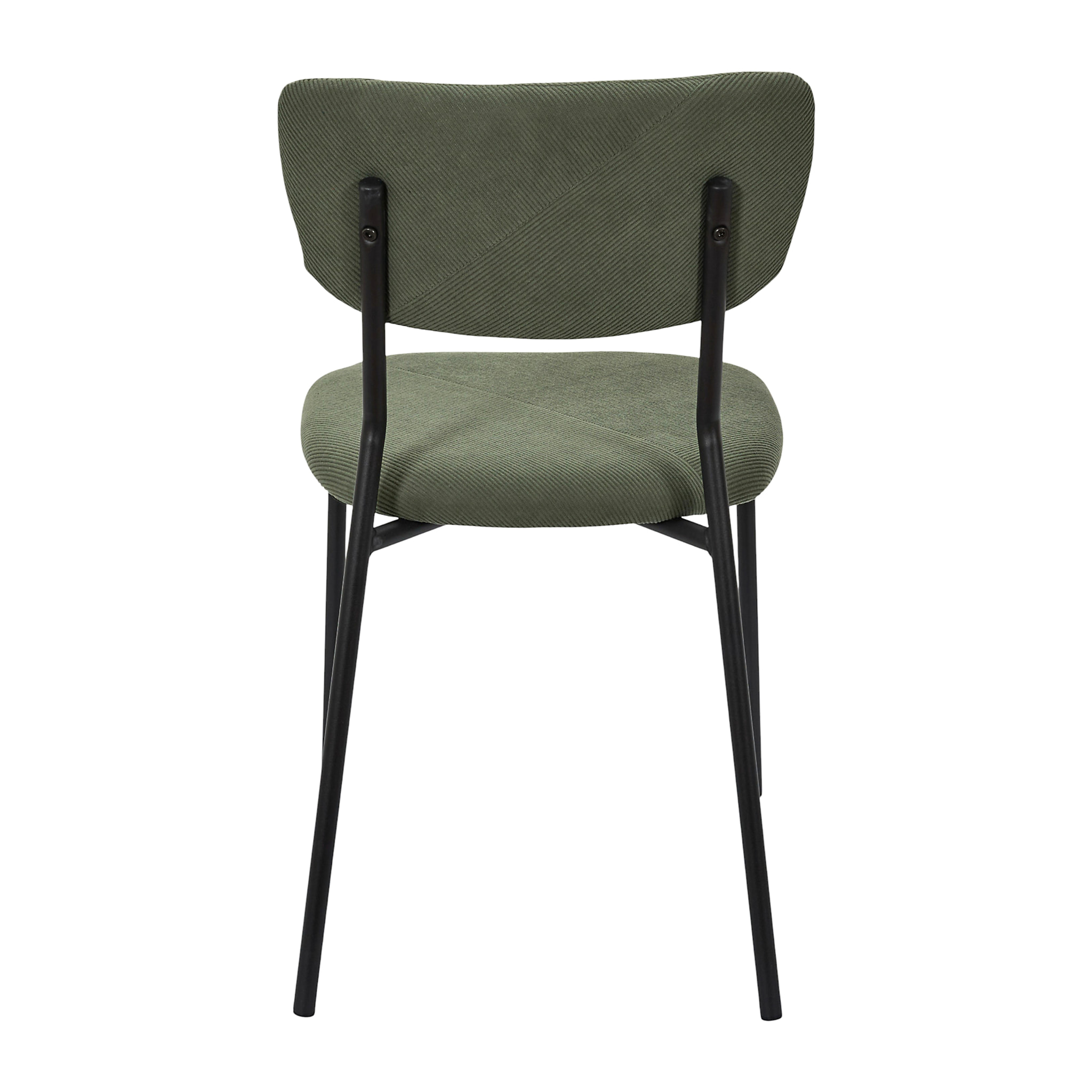 Lot de 4 Chaises - HOME DECO FACTORY - Jules - Côtelées - Confortables - Vert