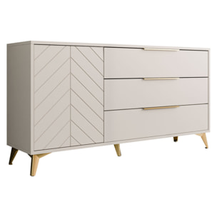 Boccioni - buffet bas - beige - 3 tiroirs et 1 porte - 154 cm - Beige