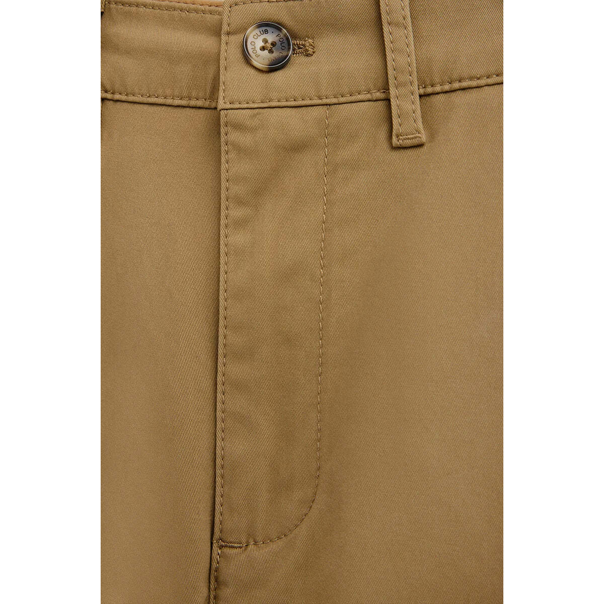 Pantalón chino camel slim con logo Polo Club