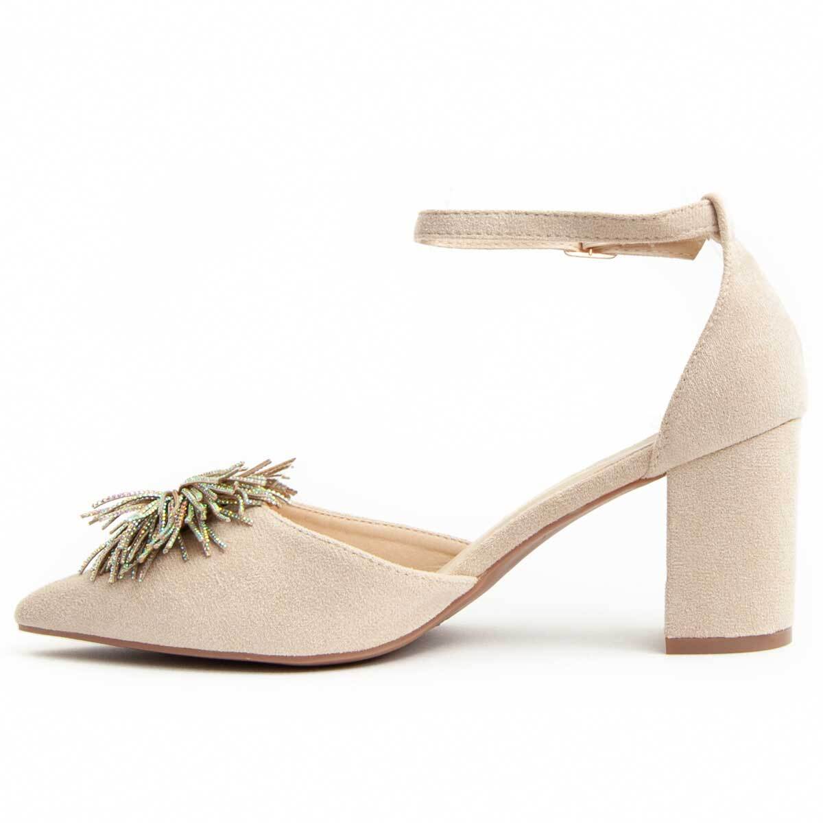 Zapato de tacón - Beige - Altura: 7 cm