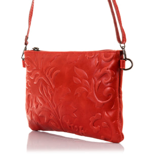 Deanna Borsa a mano Donna.Pelle autentica Camoscio Incisa Fiori