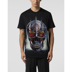 PHILIPP PLEIN Round Neck T-Shirt Chrome Skull Stones