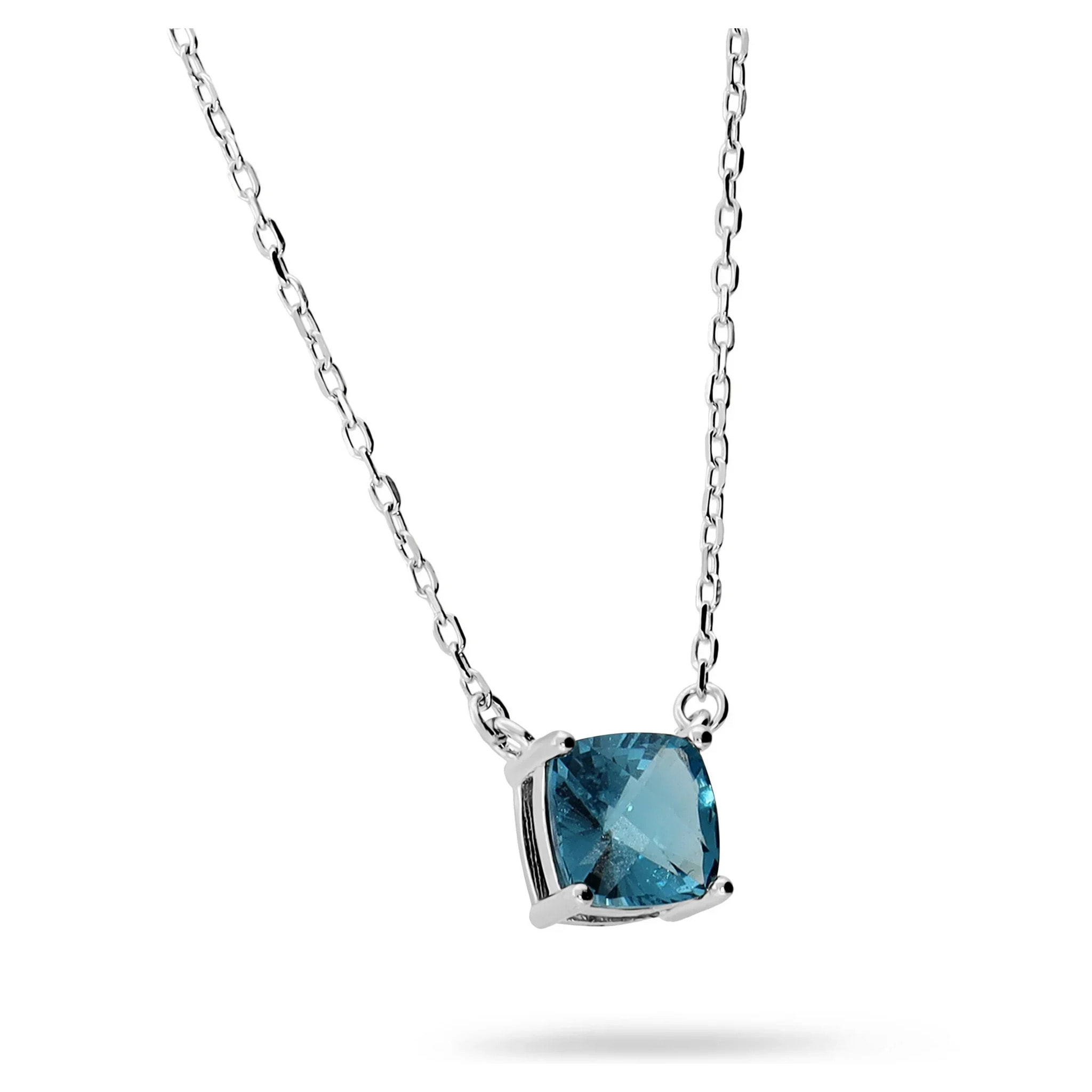 Collana in Argento 925 con Ciondolo in Pietra Prisma Gem Bordeaux