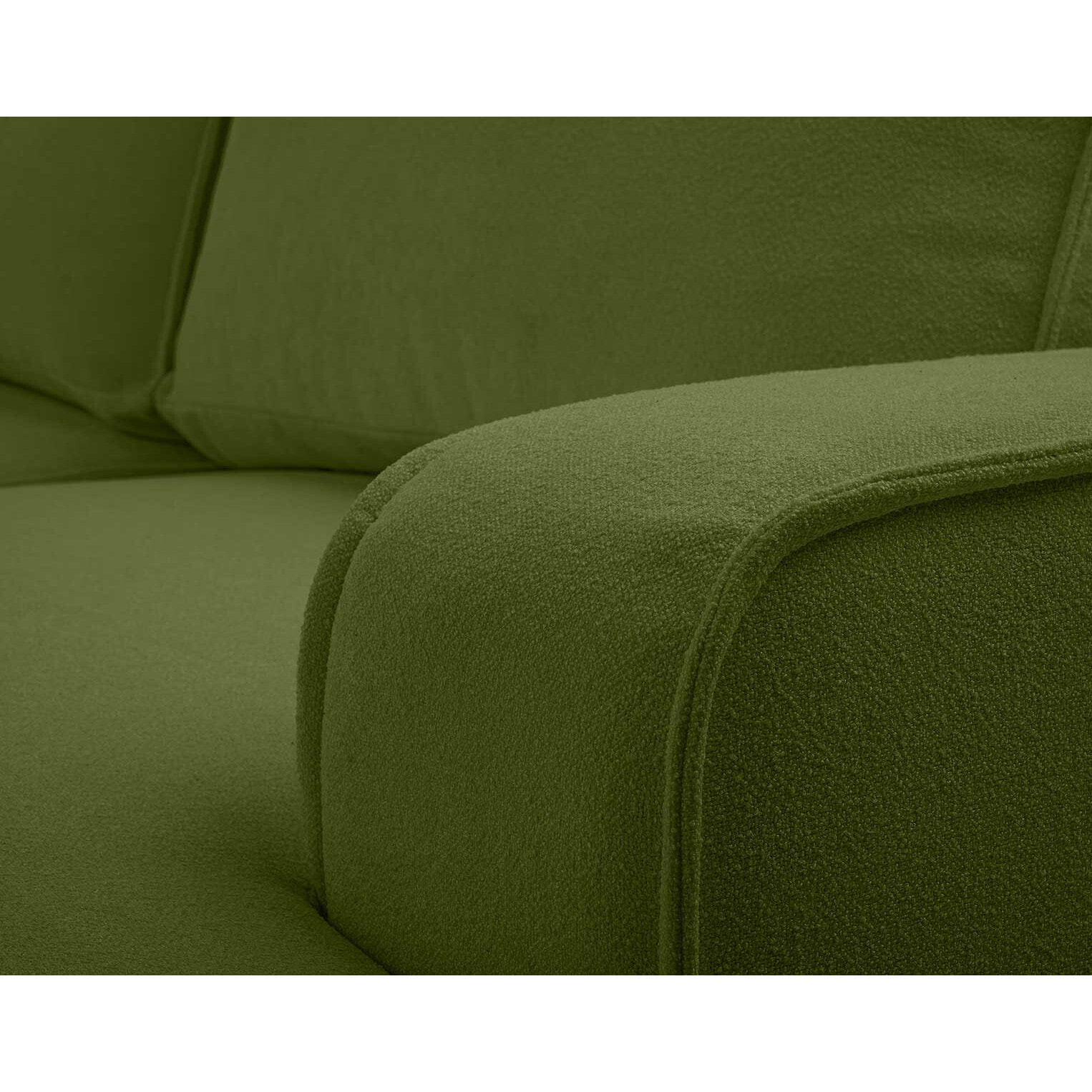 Nessino - canapé d'angle droit 4 places - convertible avec coffre - en tissu texturé - Vert