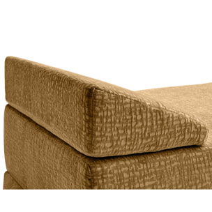 Brescia - banquette 3 places convertible en tissu velours relief - Jaune