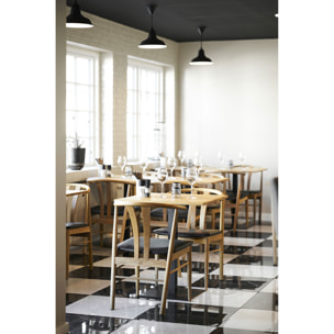 Tavolo bistrot Lignano in rovere naturale con base in metallo nero 70x70x75 cm