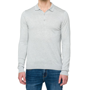 Maglia Tanjung con bottoni tessuto morbido Grigio