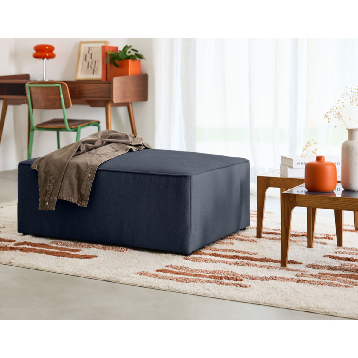 Topaze - pouf - en tissu - Bleu