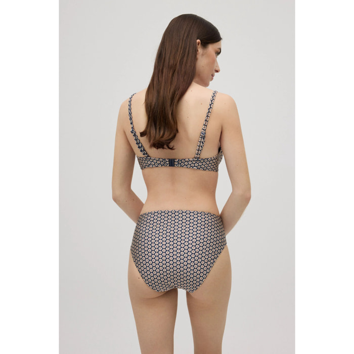 Slip bikini a vita alta con stampa glitterata