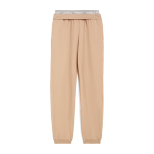 Pantaloni joggers in jersey con elastico logato scopribile