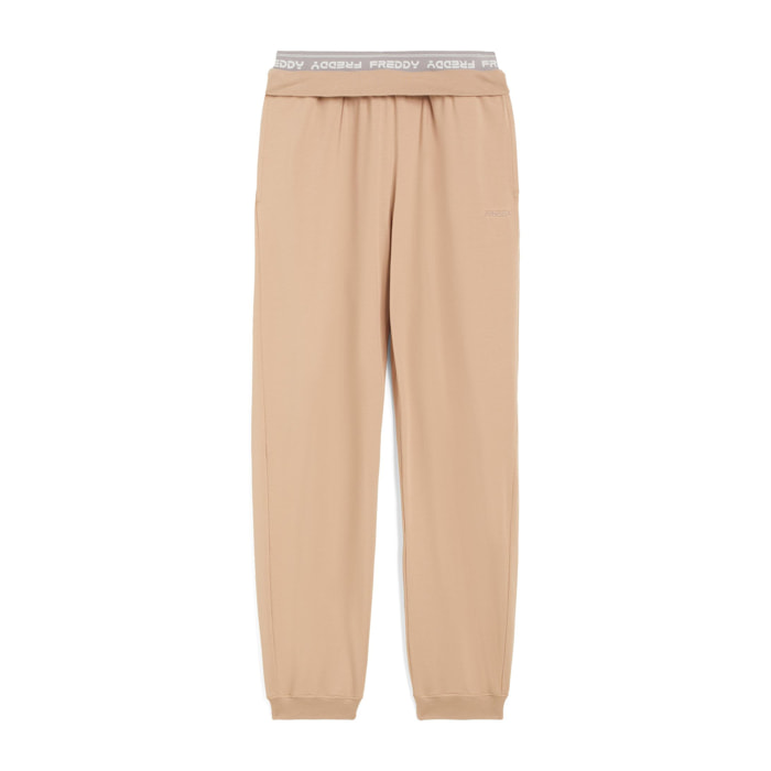 Pantaloni joggers in jersey con elastico logato scopribile