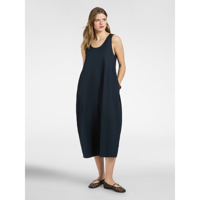 Elena Mirò - Abito barrel in popeline - Blu