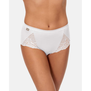 Pack de dos bragas altas de algodón elástico con encaje