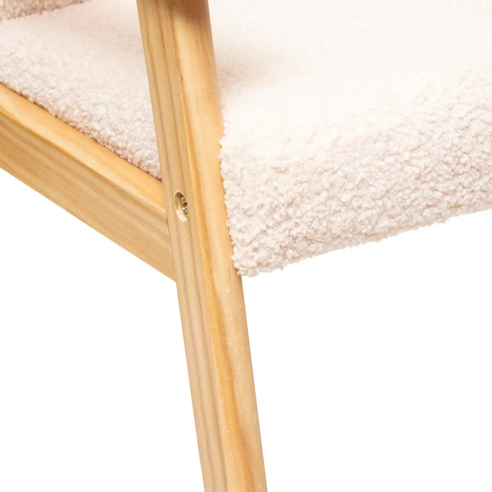 Fauteuil enfant "Basile" - écru - bouclette
