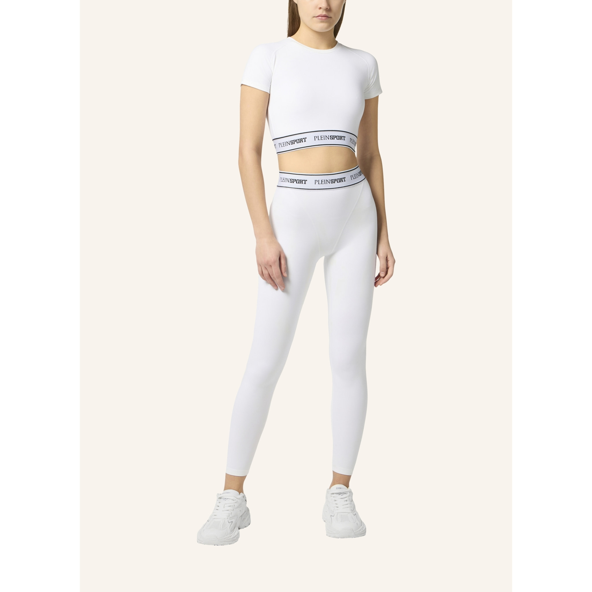 PLEIN SPORT Fleece Cropped T-Shirt