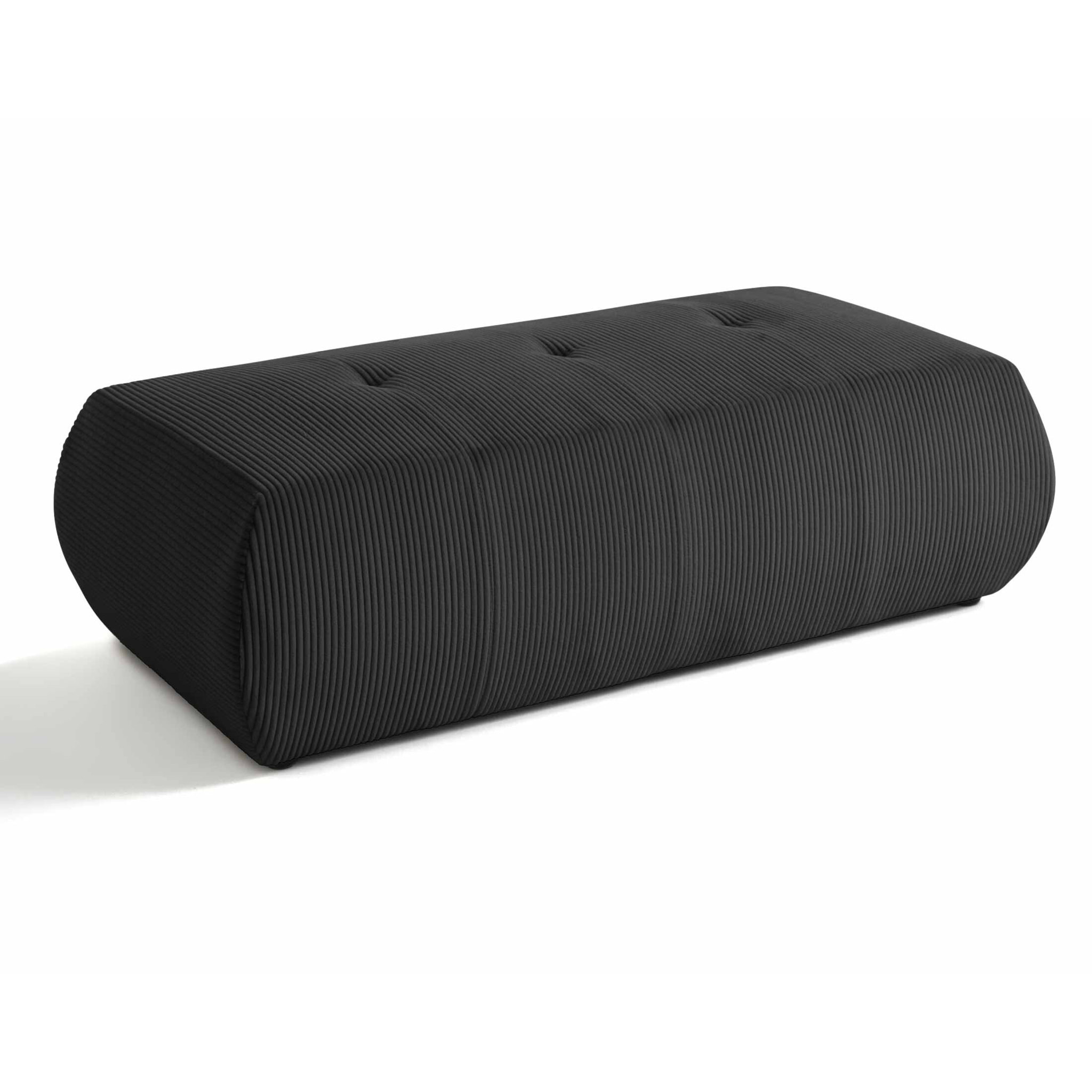 Onyx - pouf d'appoint - en velours côtelé - Gris foncé