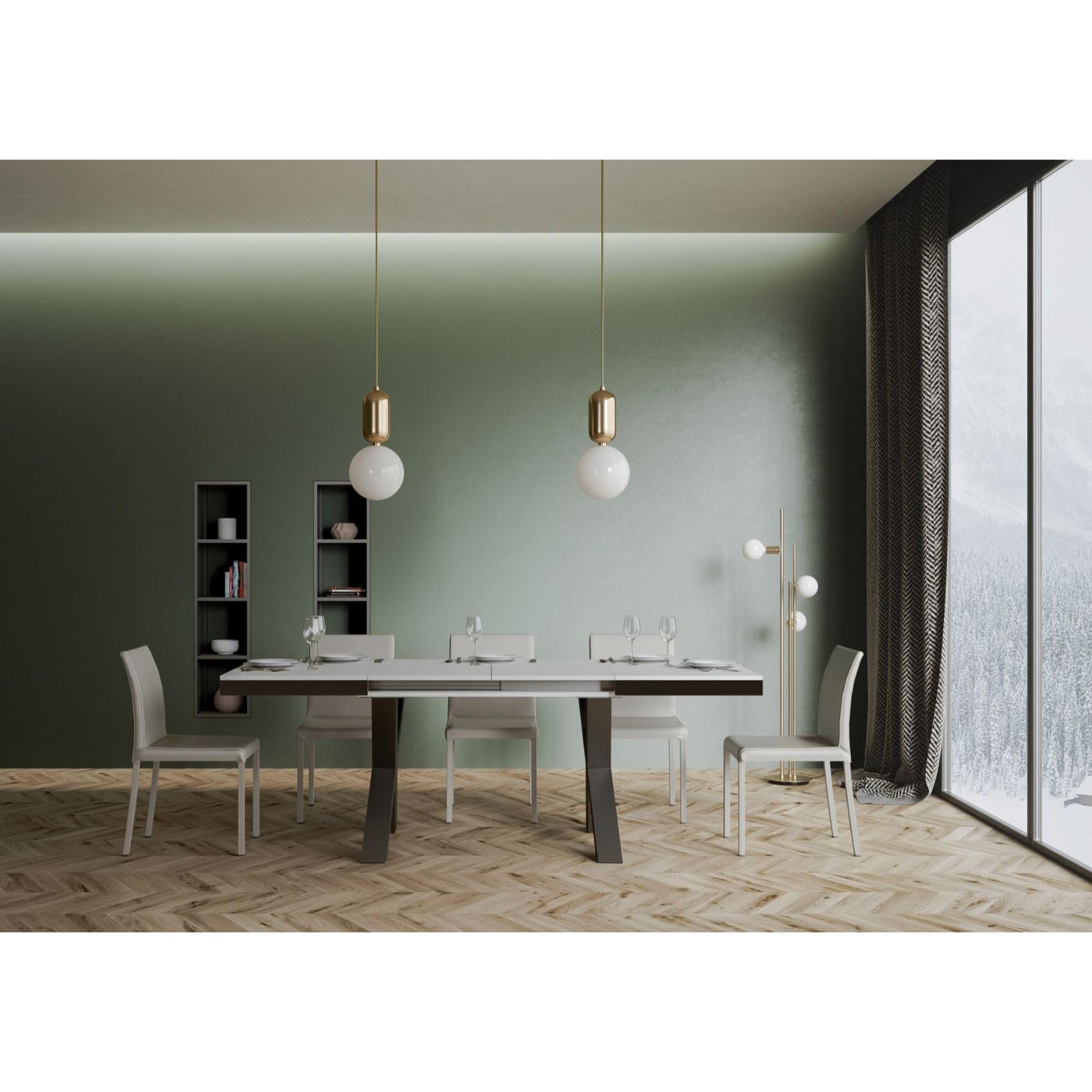 Mesa extensible 90x120/380 cm Traffic Evolution Fresno Blanco estructura Antracita